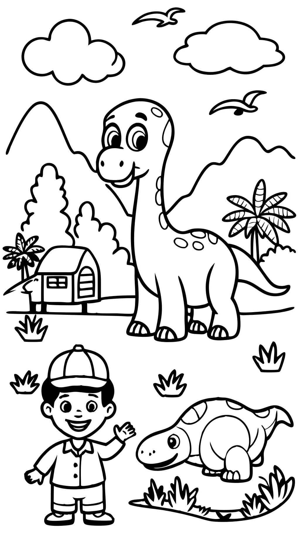 Las buenas páginas para colorear de los dinosaurios